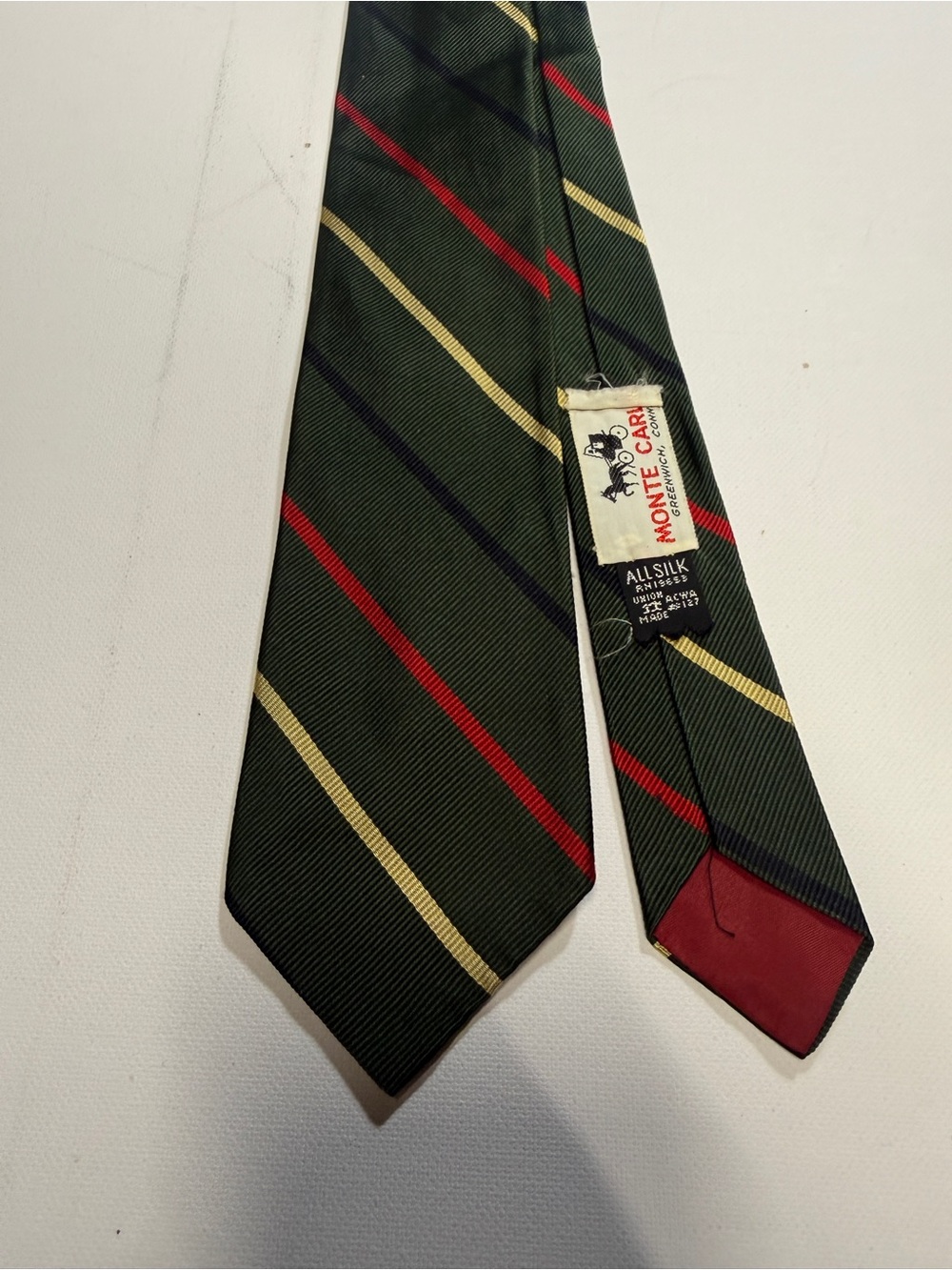 Men's Green Striped Silk Tie